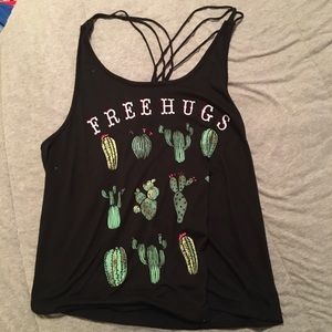 Free hugs cactus tank
